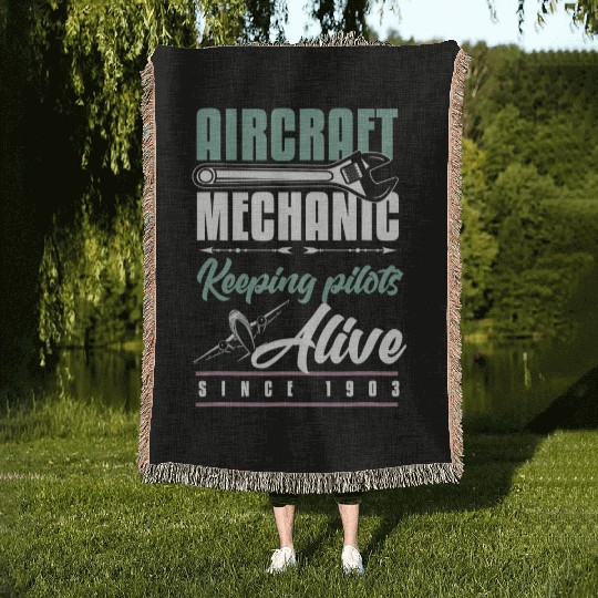 Aircraft Mechanic Proud Airplane Mechanic Woven Blankets