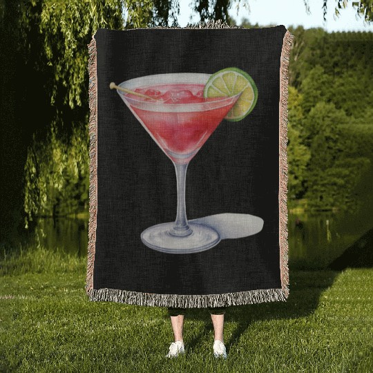 Martini Cocktail Woven Blankets