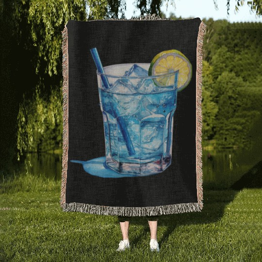 Blue Cocktail Woven Blankets