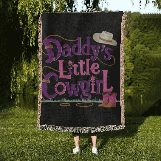 Daddy's Little Cowgirl Woven Blankets
