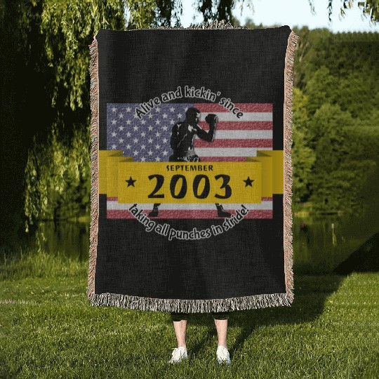 21st birthday Alive and kickin since 09/2003 Woven Blankets