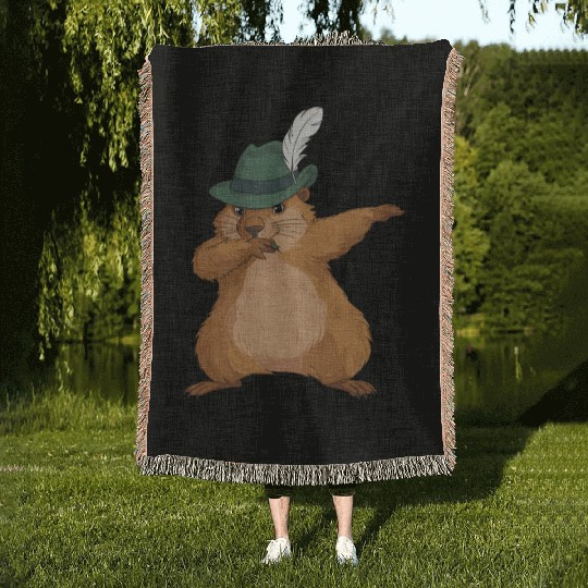 Groundhog Marmot for a Marmot lover groundhog fan Woven Blankets