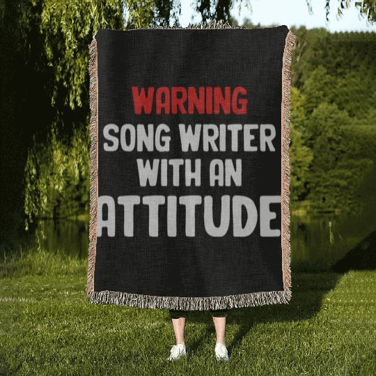 Warning Song Writer Attitude Karaoke Guitarist Woven Blankets