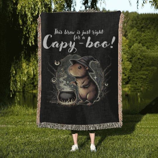 Capy-boo Witch Capybara Woven Blankets – Brew the Perfect