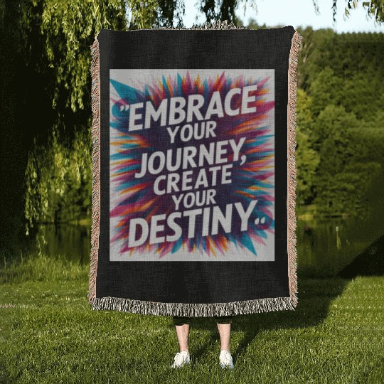 Embrace Your Journey, Create Your Destiny Woven Blankets