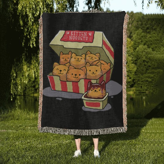 Kitten Nuggets Food Cat Lover Woven Blankets