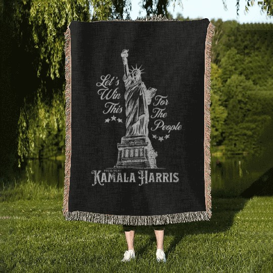 Kamala Harris USA Presidential Election 2024 Quote Woven Blankets