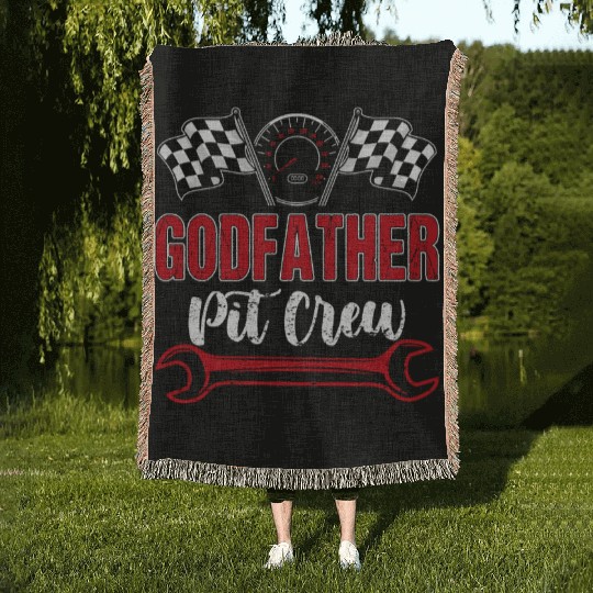 Godfather Pit Crew Birthday Racing Car Woven Blankets