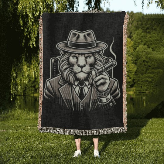 Mobster Gangster Mafia Organized Crime Boss Woven Blankets