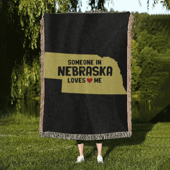 Someone In Nebraska Loves Me Woven Blankets