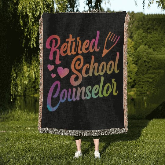 School Counselor Retired Woven Blankets