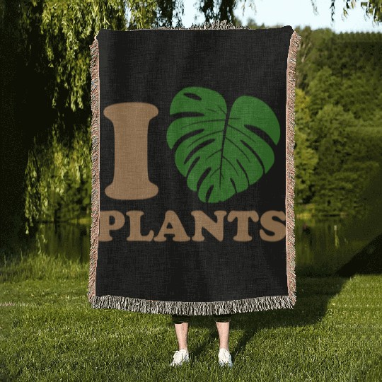 I love plants Woven Blankets