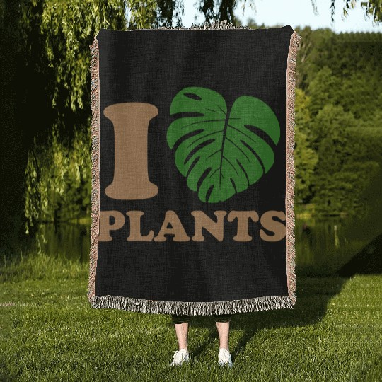 I love plants Woven Blankets