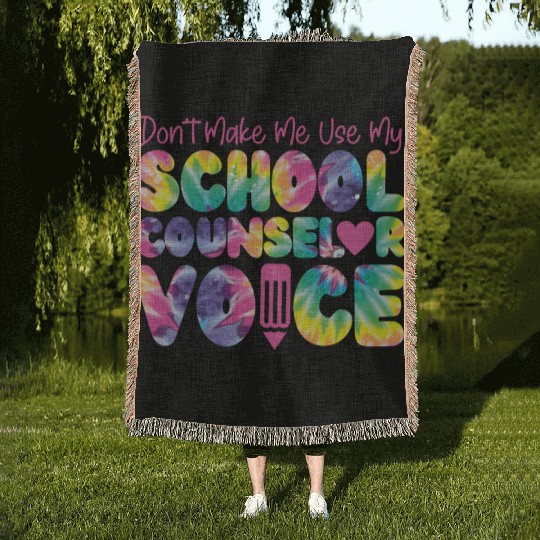 School Counselor Tie Dye Don't Woven Blankets