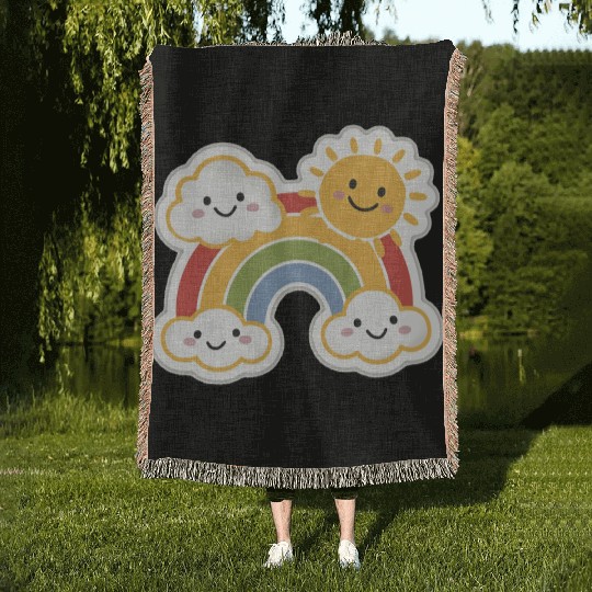 Rainbow Bright Woven Blankets