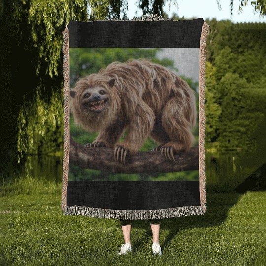 The hyena-sloth Woven Blankets