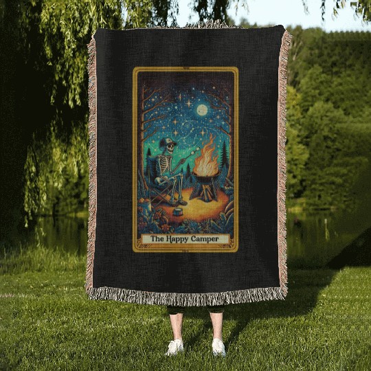The Happy Camper Tarot Woven Blankets