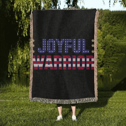 Joyful Warrior - Harris Walz 2024 Election America Woven Blankets