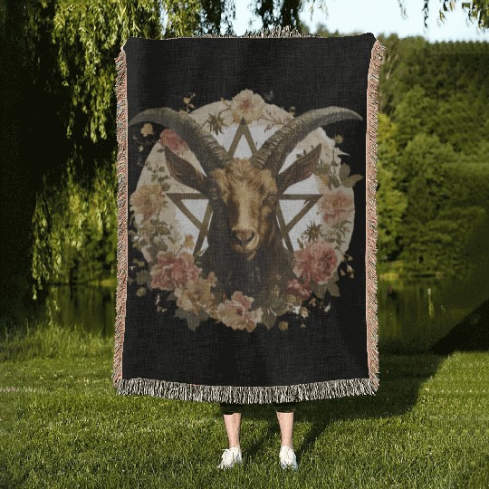 Goat Lucifer Occult Devil Satan For a Heavy Metal Woven Blankets