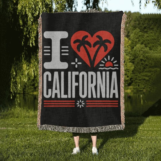 I love California | The Golden State Woven Blankets