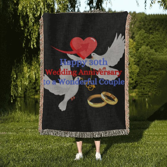 Happy wedding Aniiversary 30th Woven Blankets