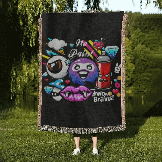 Graffiti Sprayer Breakdance Painting Woven Blankets
