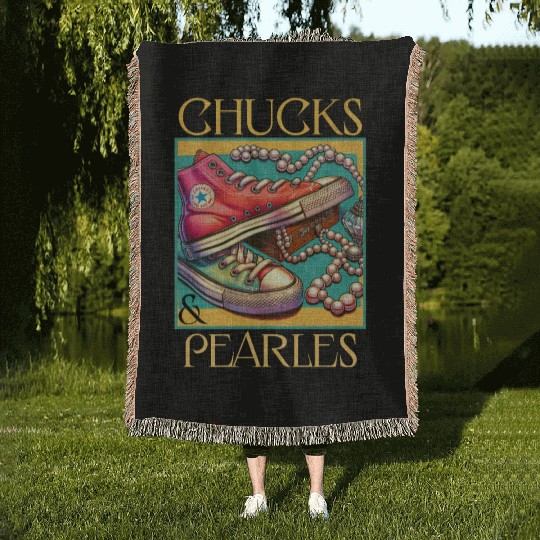 Chucks And Pearls I'M With Her Kamala Woven Blankets