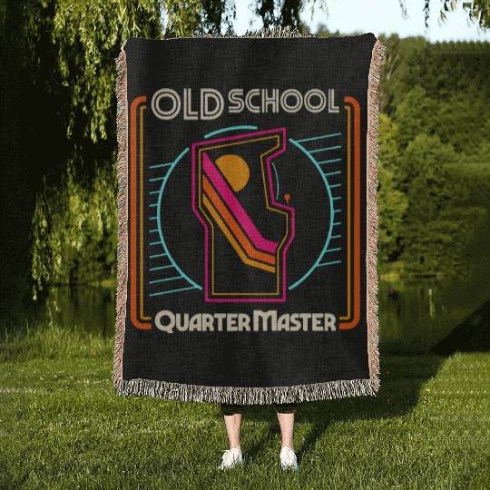 old school quarter master Woven Blankets