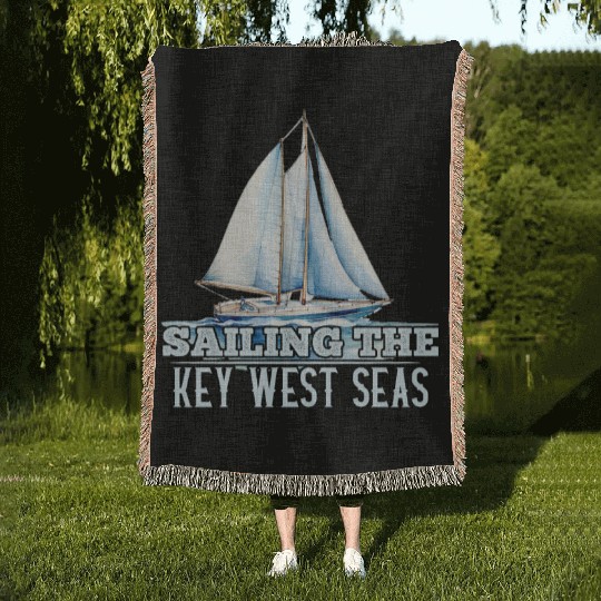 West Keys SAILING THE KEY-WEST SEAS Sailor Woven Blankets