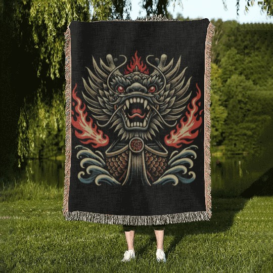 Dragonboat Dragon Boat Racing Dragon Boat Festival Woven Blankets