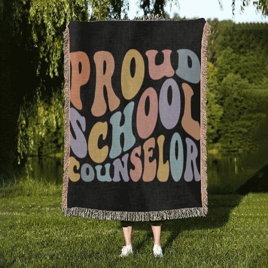 School Counselor Proud School Woven Blankets