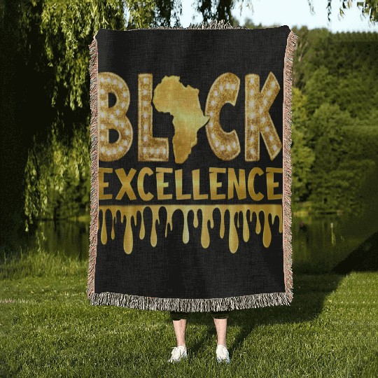Black Excellence Woven Blankets