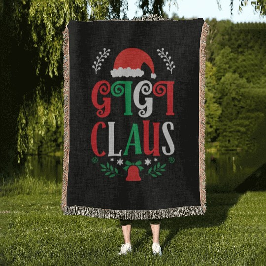 Gigi Claus Christmas Family Group Matching Pajama Woven Blankets