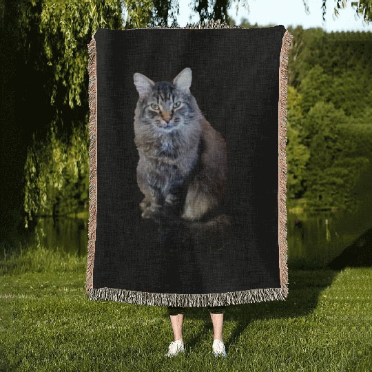 Indie the Cute Cat Woven Blankets