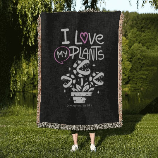 I Love My Plants – Cute Venus Flytrap Plant Lover Woven Blankets
