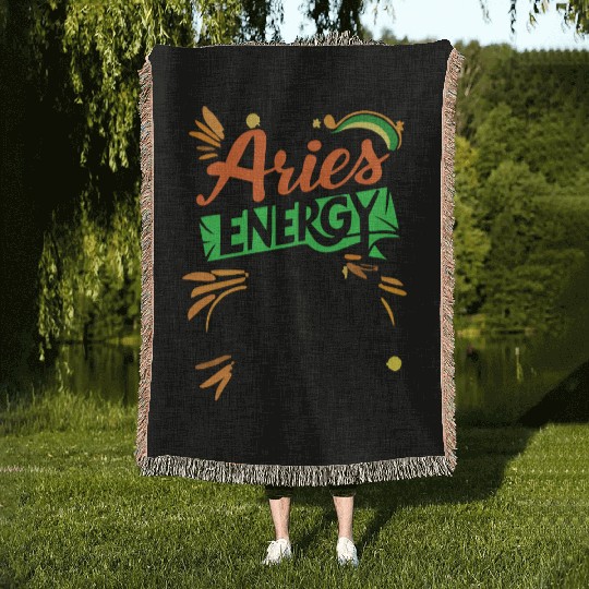 My Aries Energy is My Black Power Woven Blankets