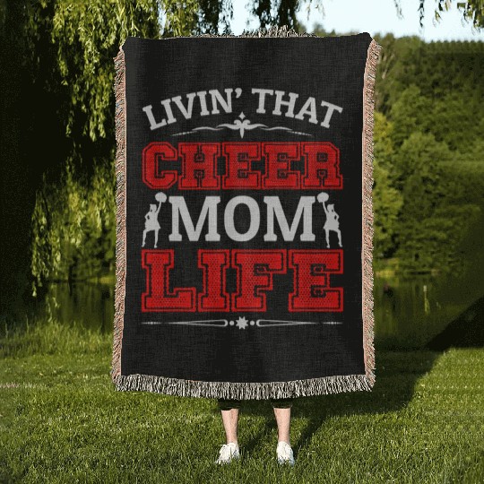 Living Cheer Mom Life Cheerleading Mother's Day Woven Blankets