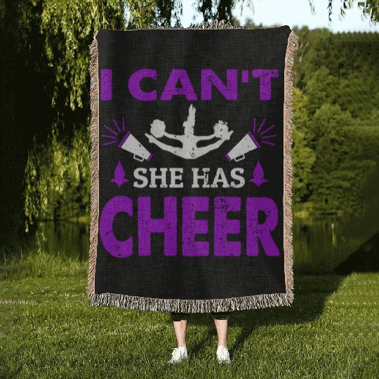 I Can't Cheer Mom Cheerleading Mommy Mother's Day Woven Blankets