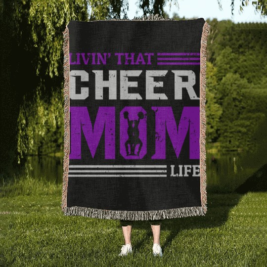 Living Cheer Mom Life Cheerleading Mother's Day Woven Blankets