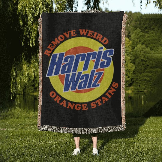 Retro Harris Walz Remove Weird Orange Stains Woven Blankets
