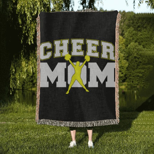 Cool Cheer Mom Art For Women Cheerleader Woven Blankets
