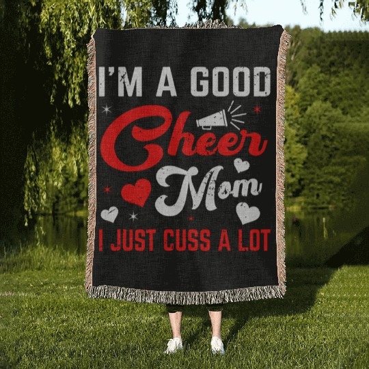 A Good Cheer Mom Cheerleading Mommy Mother's Day Woven Blankets