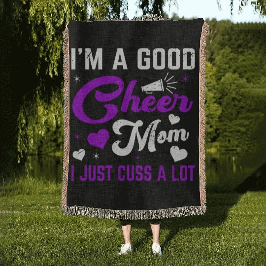 A Good Cheer Mom Cheerleading Mommy Mother's Day Woven Blankets