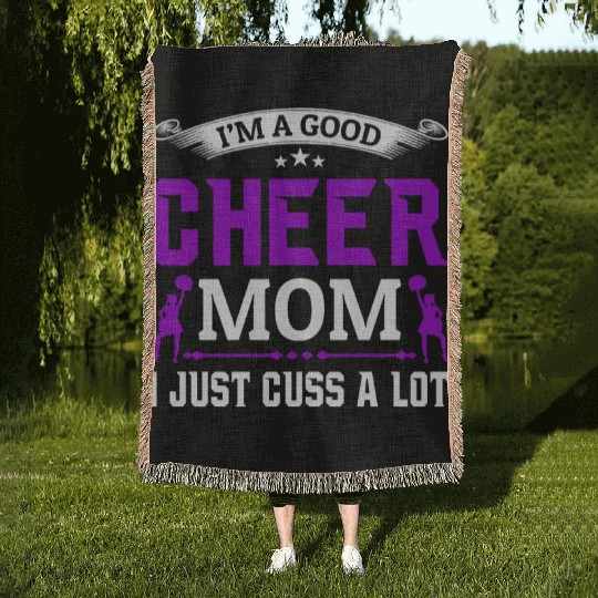 A Good Cheer Mom Cheerleading Mommy Mother's Day Woven Blankets