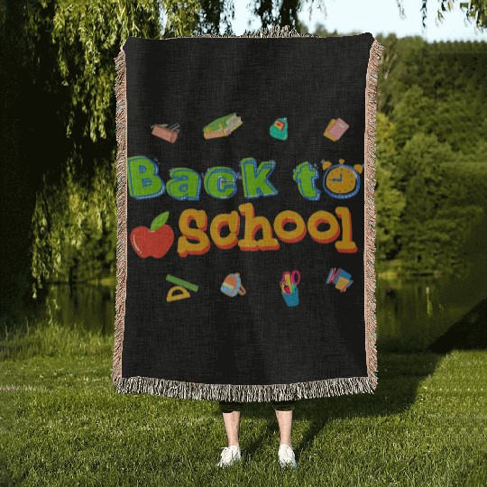 back to school Woven Blankets