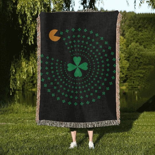 St Patrick Pacman Woven Blankets