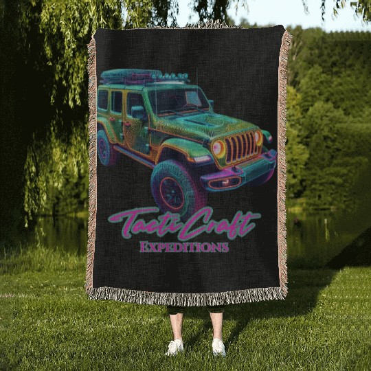 Jeep overland Woven Blankets