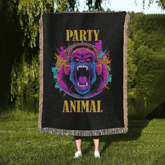Party Animal Gorilla Style - Woven Blankets Design