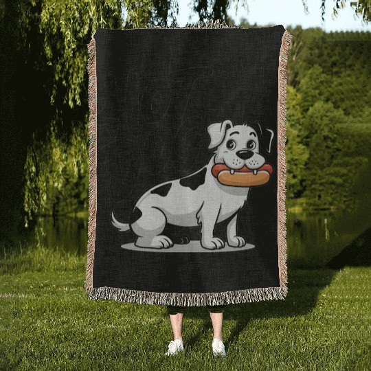 Hot dog - dog Woven Blankets