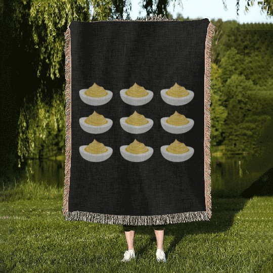 Funny Deviled Eggs Designs For Deviled Egg Lover Woven Blankets